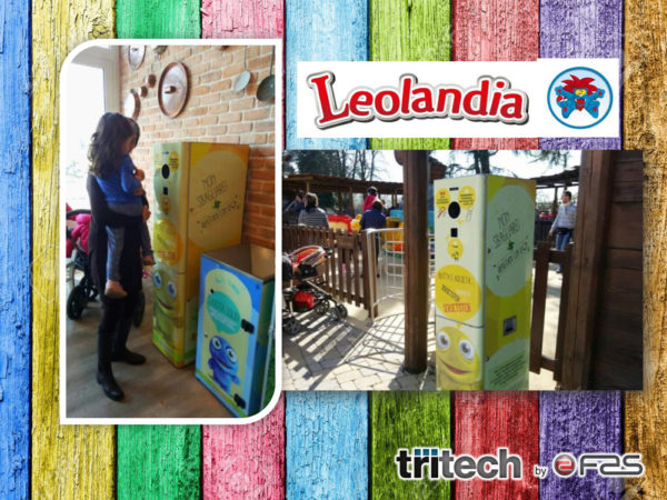 Leolandia(BG) - Compattatori ecologici di bottiglie installati nel parco divertimenti.